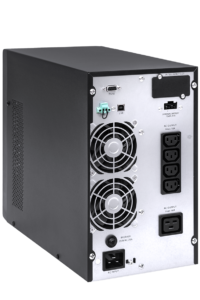 GT UPS S 11 Tower 3kVA/2,7kW — panel tylny — gniazda i złącza